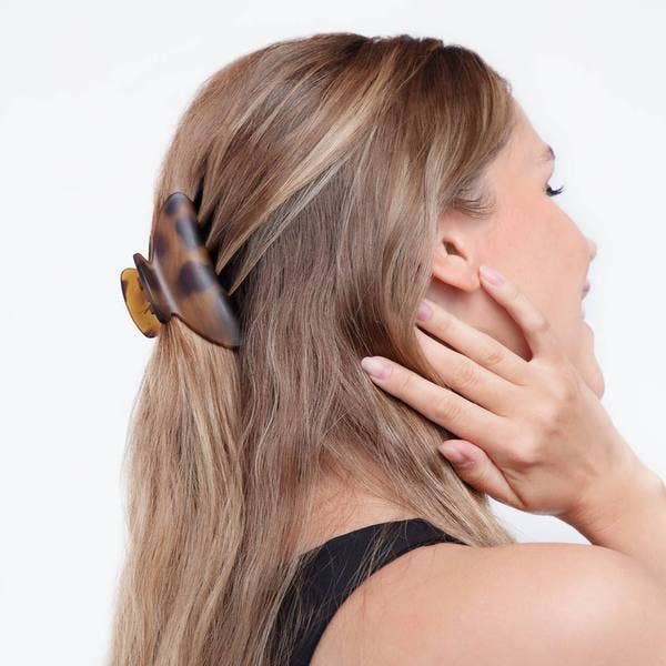 Kitsch - Recycled Plastic Medium Claw Clips 2pc - Black & Tort