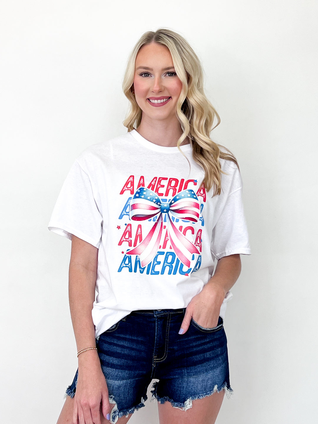 America Bow Tee (White)