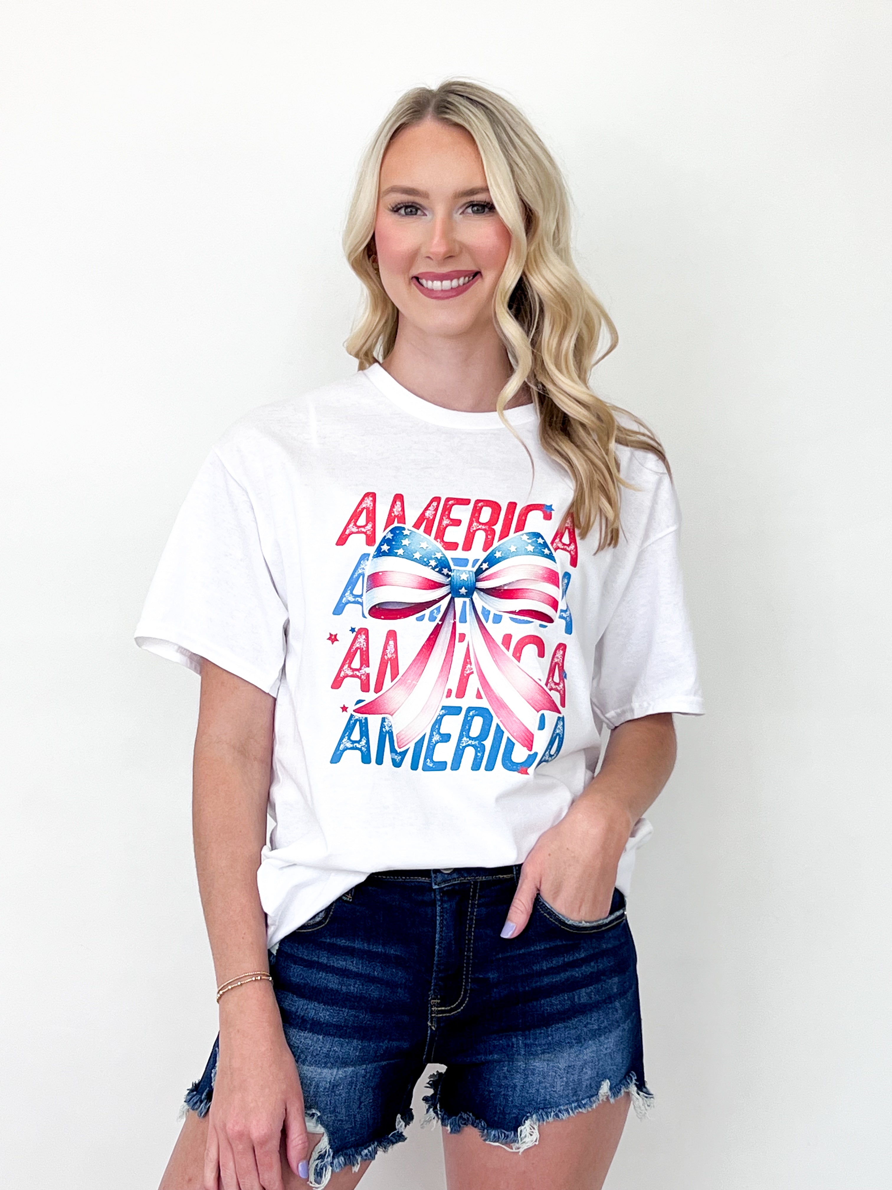 America Bow Tee (White)