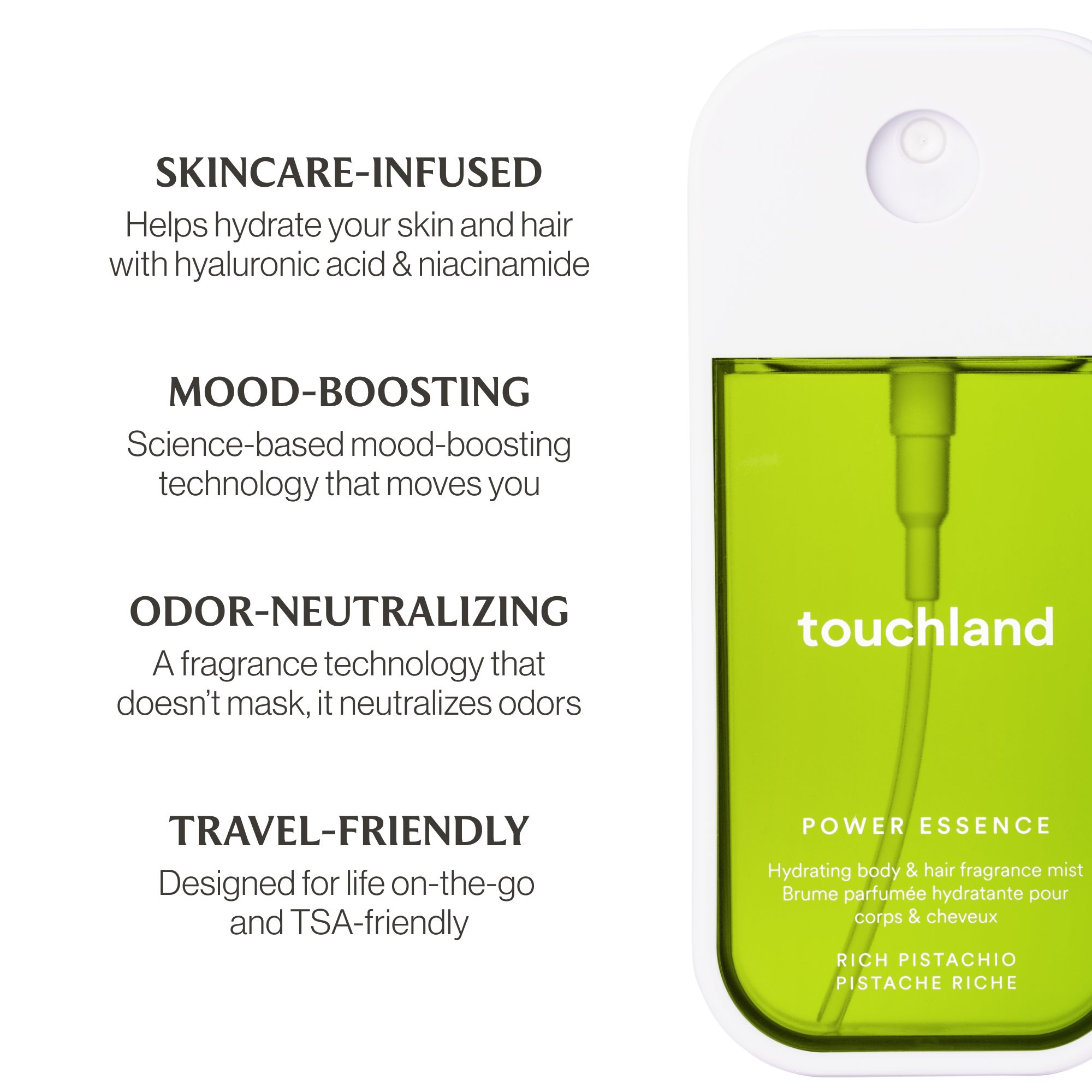 Touchland - Power Essence Body & Hair Fragrance Mist - Rich Pistachio