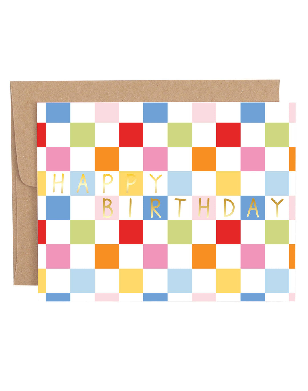 Checkered Happy Birthday Greeting Card