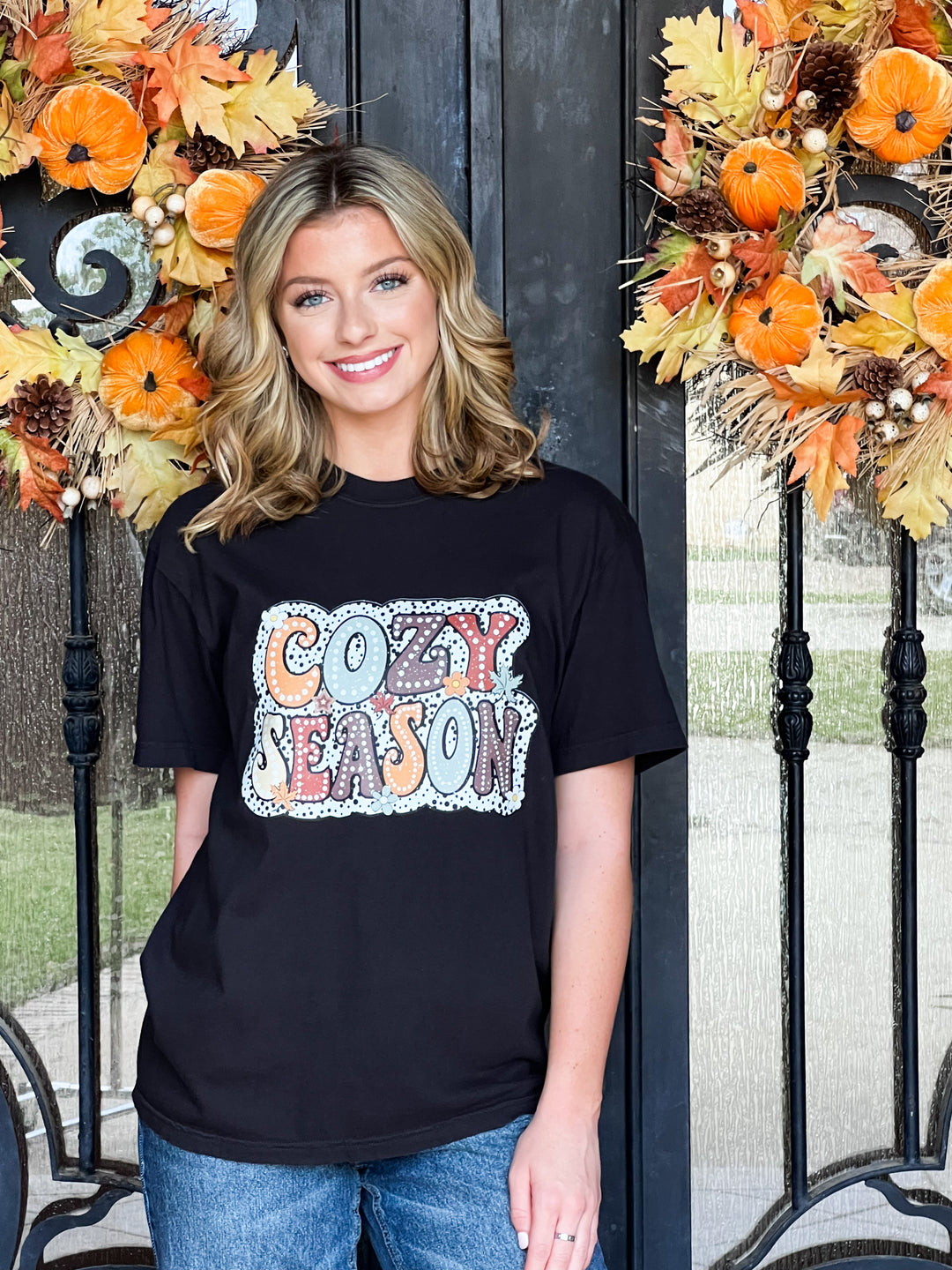 Cozy Season Graphic Tee (Black)