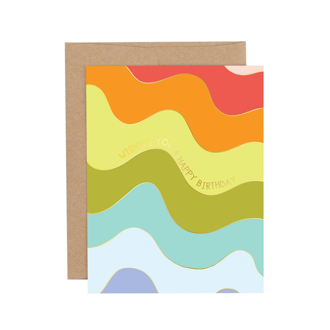 Wavy Happy Birthday Wishes Greeting Card