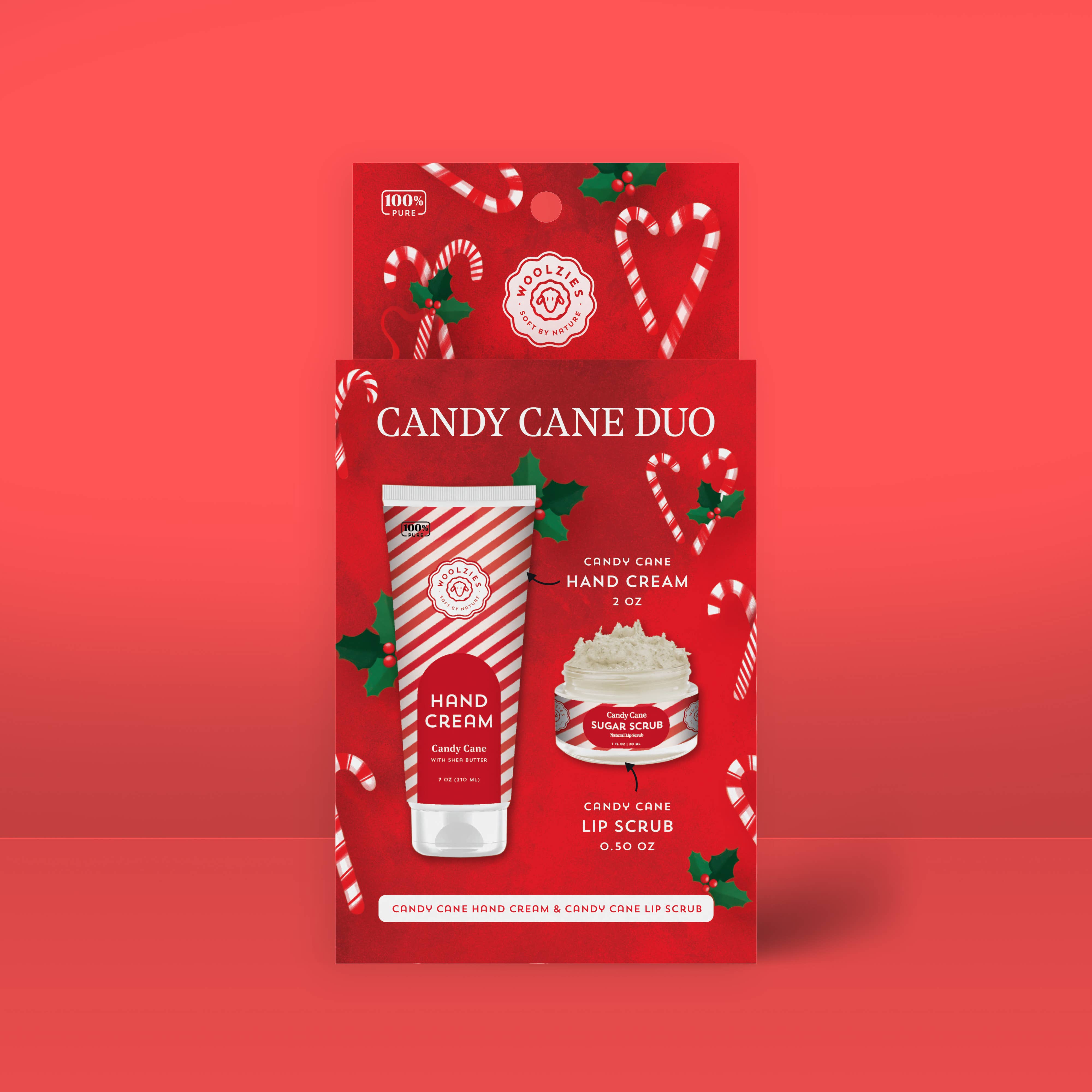 Candy Cane Duo - Hand Cream & Lip Scrub Duo – Holiday Set