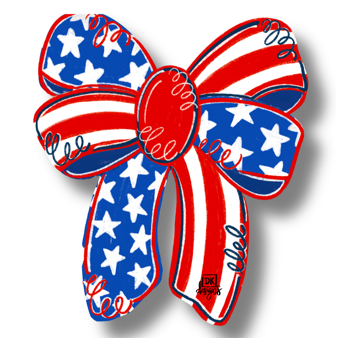 Door Hanger Attachment - Patriotic Bow Mini