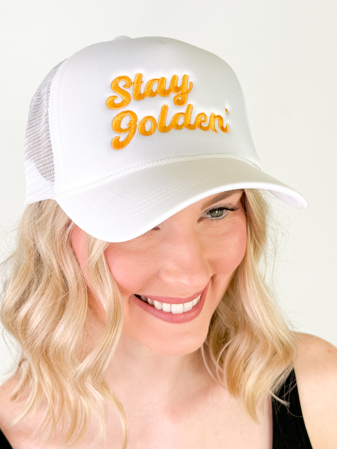 Stay Golden Trucker Hat (White)