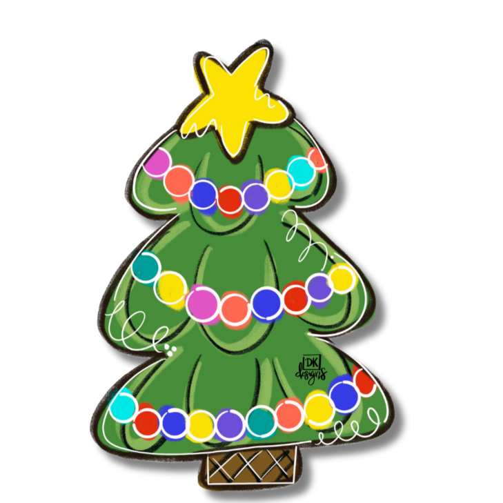 Door Hanger Attachment - Colorful Christmas Tree