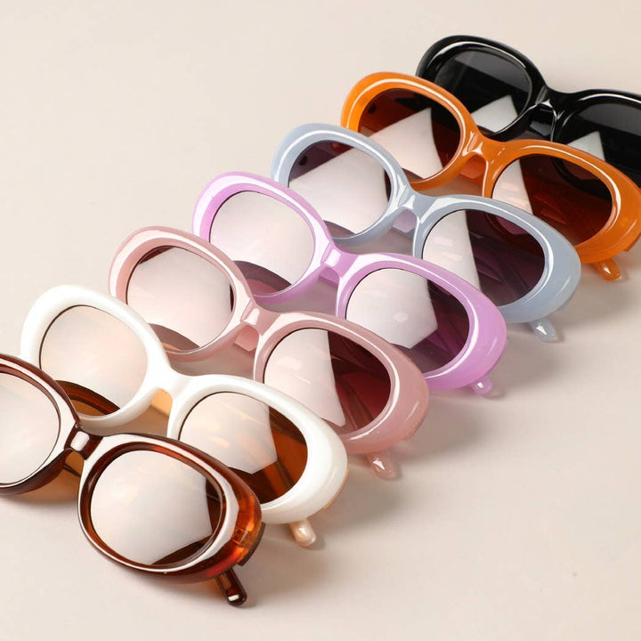 Kaelyn - Rounded Bold Frame Sunglasses