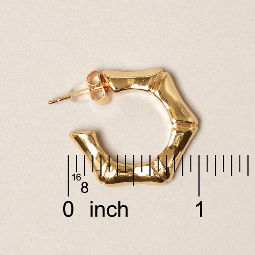 Lillian - 14K Gold Dipped Hexagon Hoop Earrings