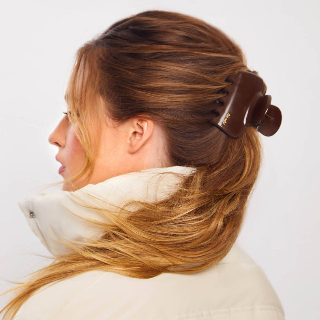 Kitsch - Recycled Plastic Puffy Cloud Claw Clip - Chocolate