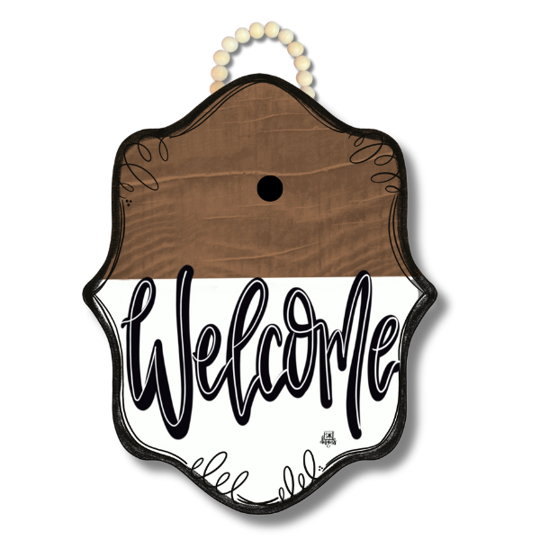 Door Hanger - Stain Bloom "Welcome" Sign