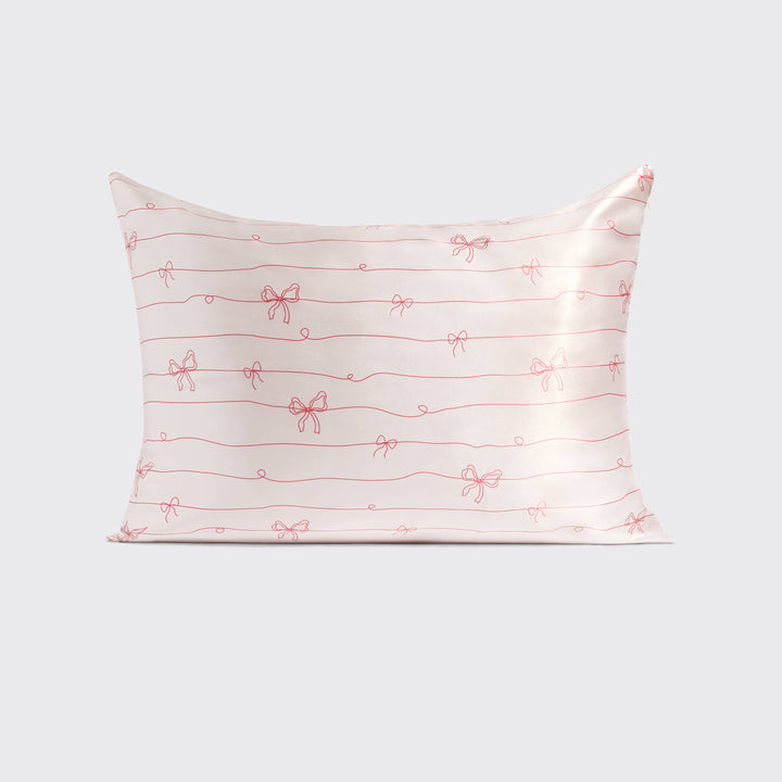 Kitsch - Holiday Satin Pillowcase (Stripes & Bows)