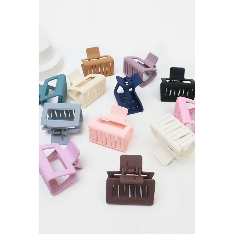 Tess - Matte Color Rectangle Hair Claw Clip