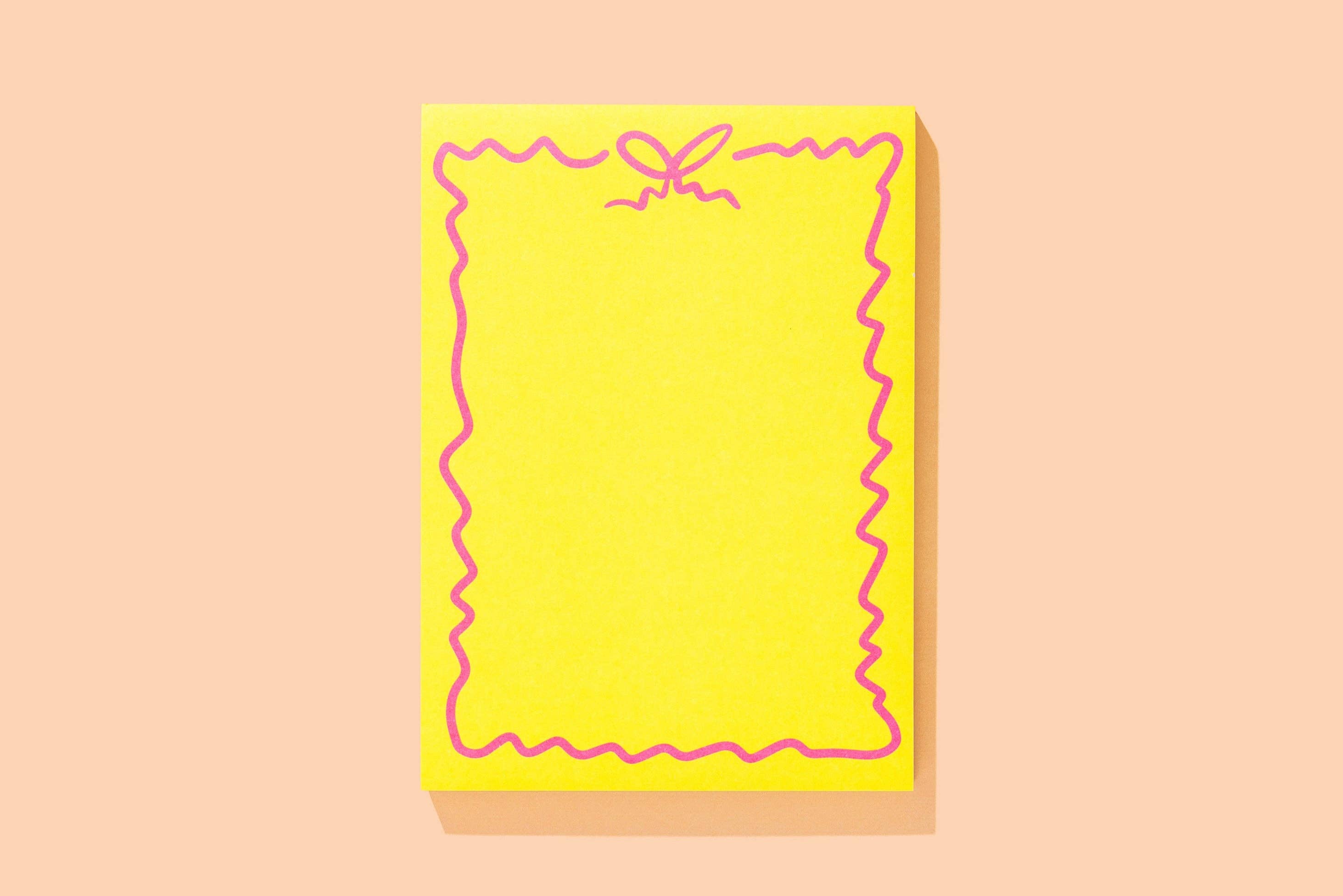 Notepad w/ Magnet - Yellow w/ Pink Bow