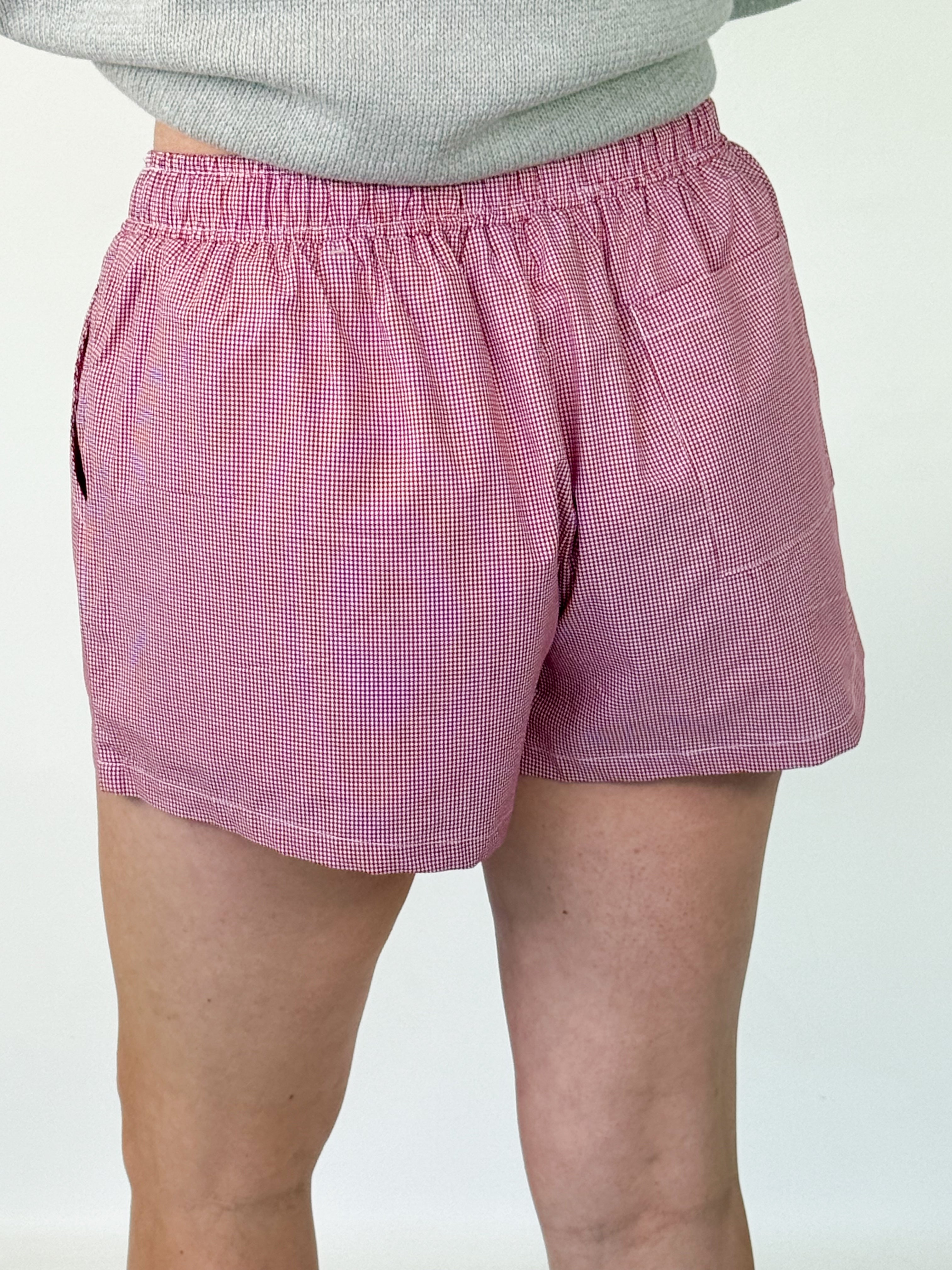 Karissa - Red Check Shorts