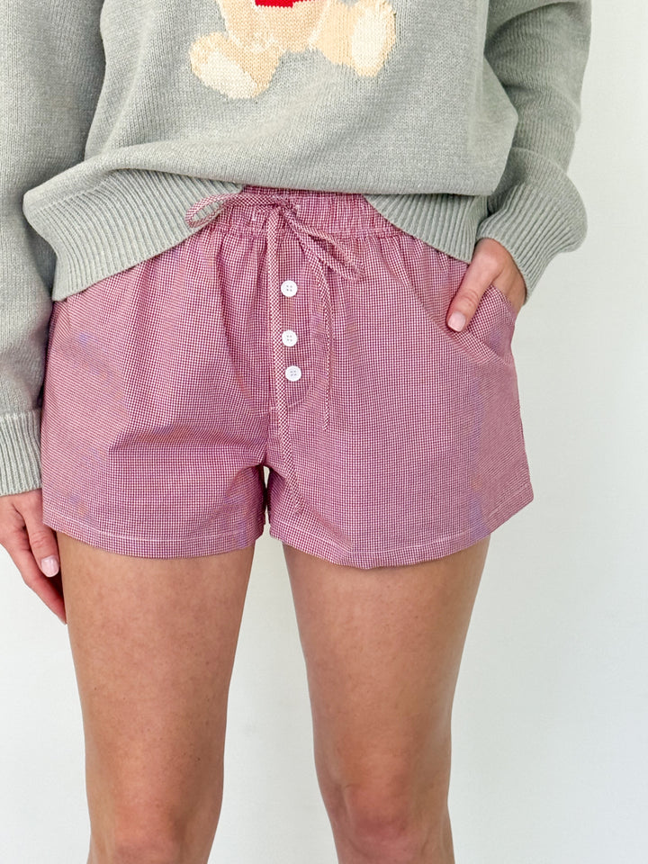 Karissa - Red Check Shorts