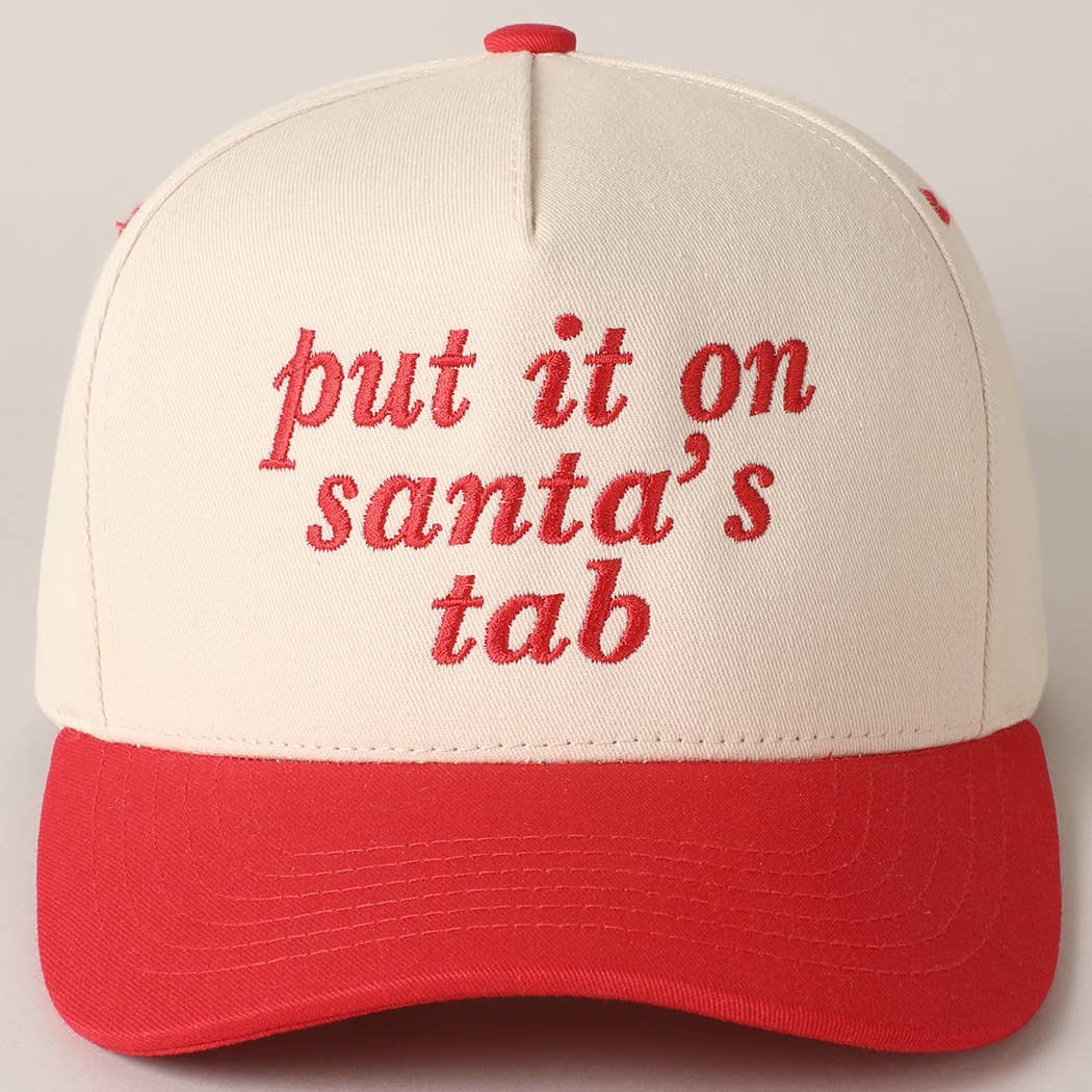 Put It On Santa's Tab Trucker Hat (Red)