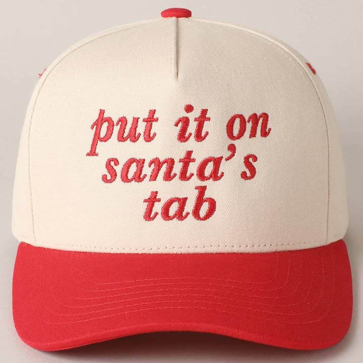 Put It On Santa's Tab Trucker Hat (Red)