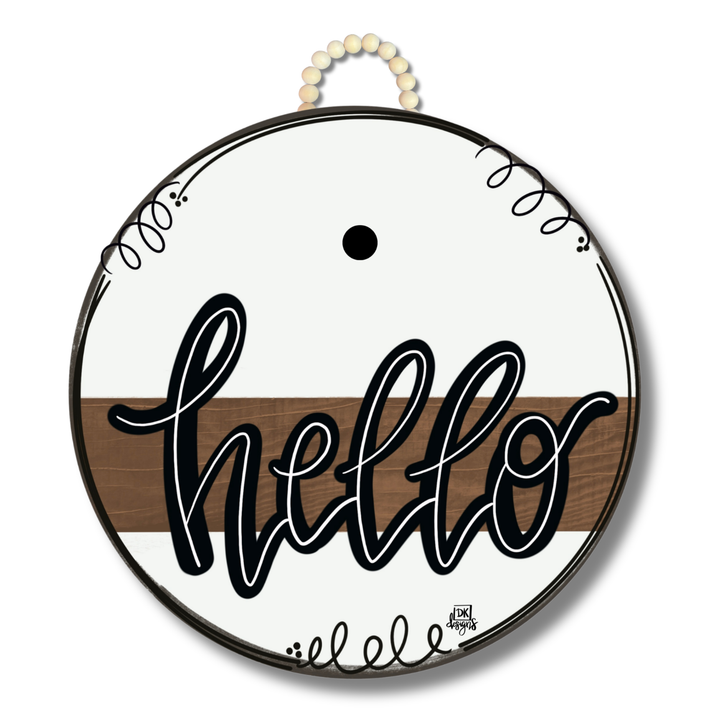 Stained Striped "Hello" Hanger