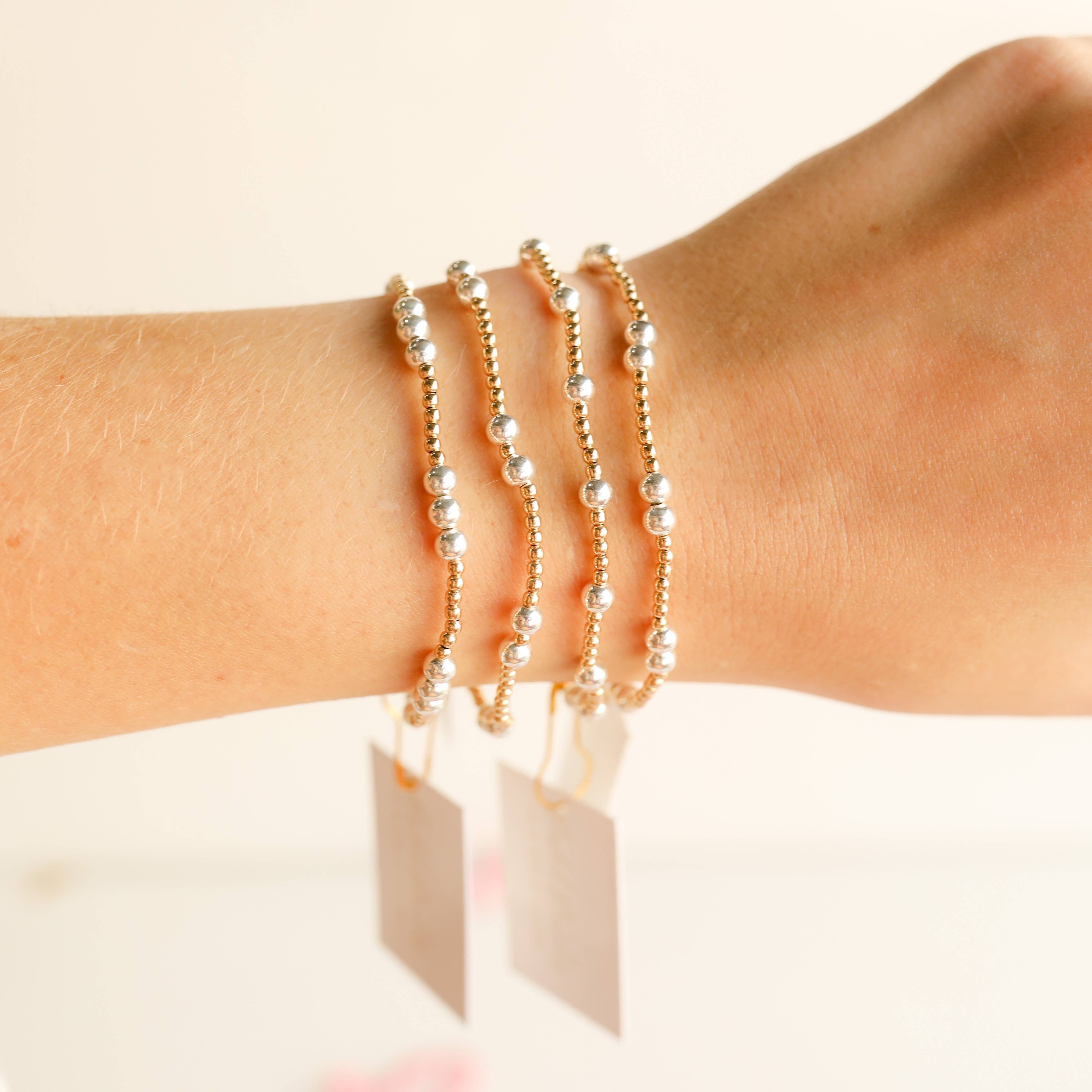 Beaded Blondes - ILY Mixed Metals Bracelet (Petite)