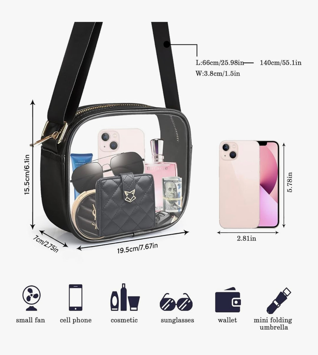 Chelsea - Black & Clear Stadium Bag