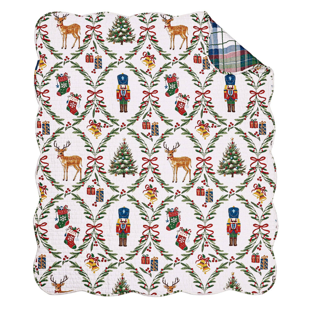 Quilted Throw - Festive Nutcrackers
