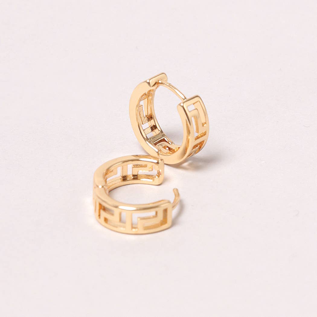 Ava - 14K Gold-Dipped Carved Hoop Earring