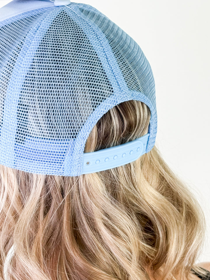 American Sweetheart Trucker Hat - (Baby Blue)