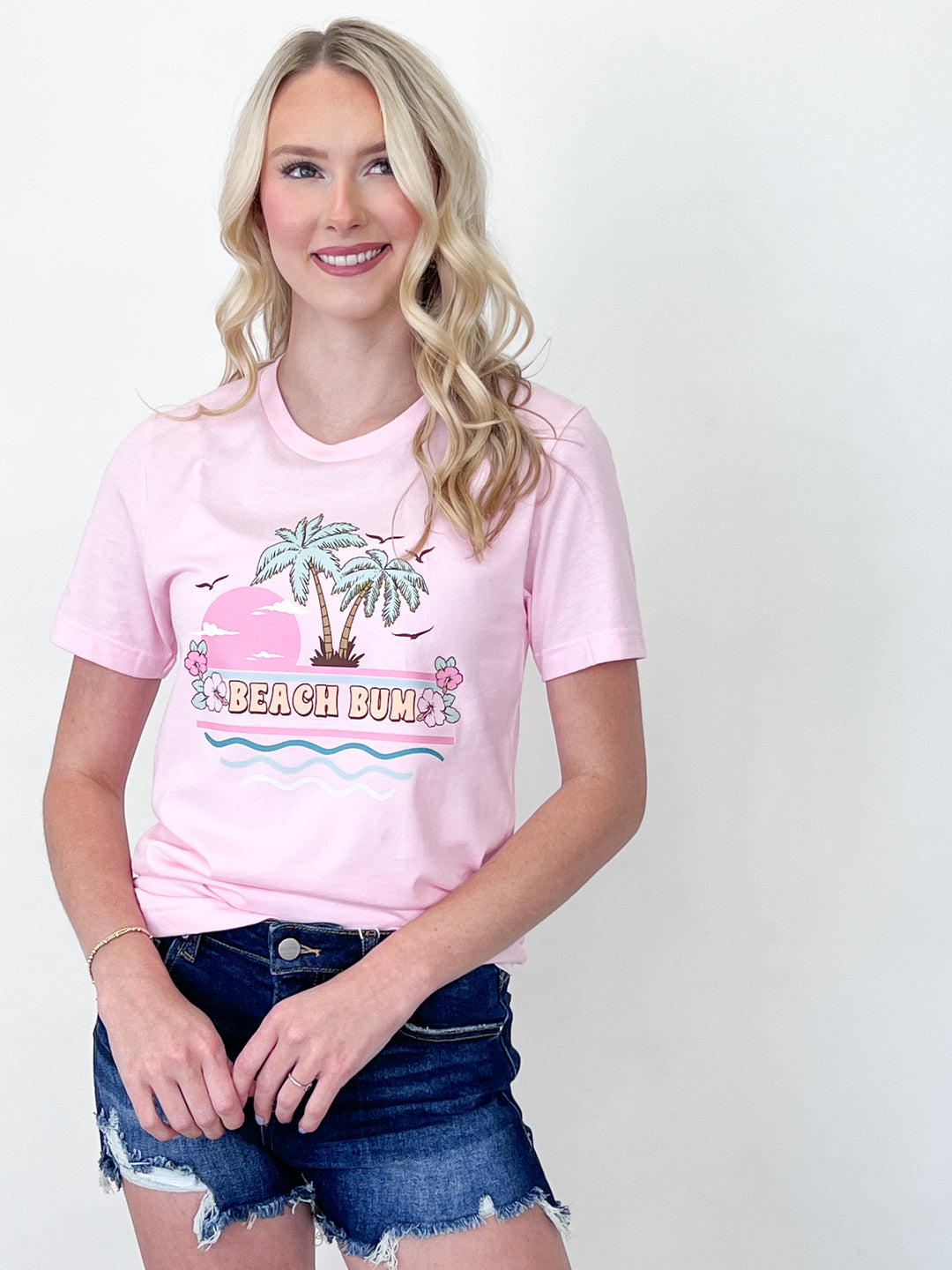 Beach Bum Graphic Tee (Pink)