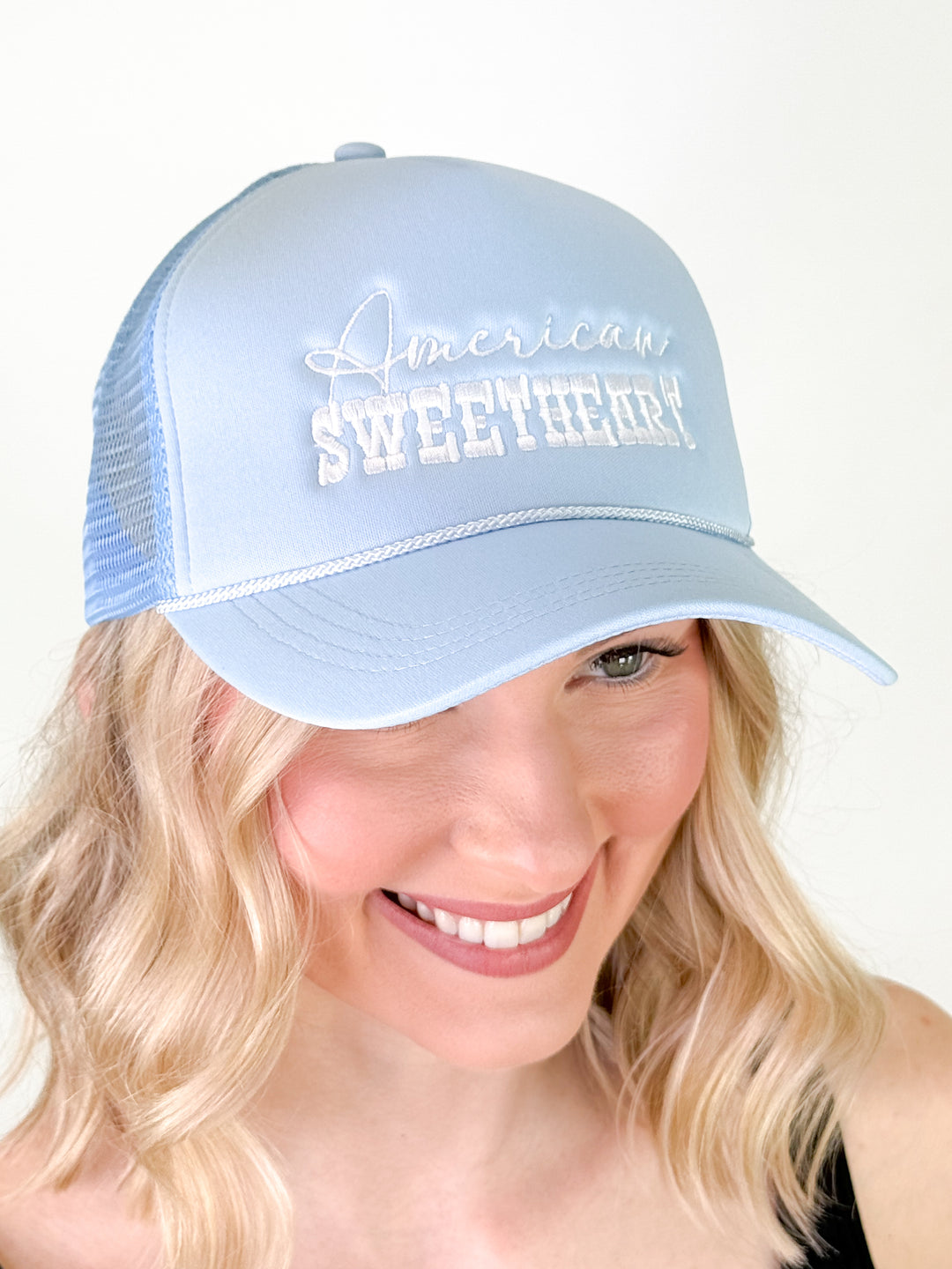 American Sweetheart Trucker Hat - (Baby Blue)