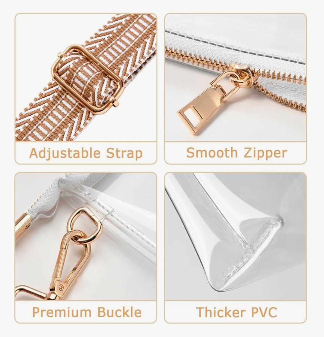 Violet - Clear Stadium Crossbody Bag