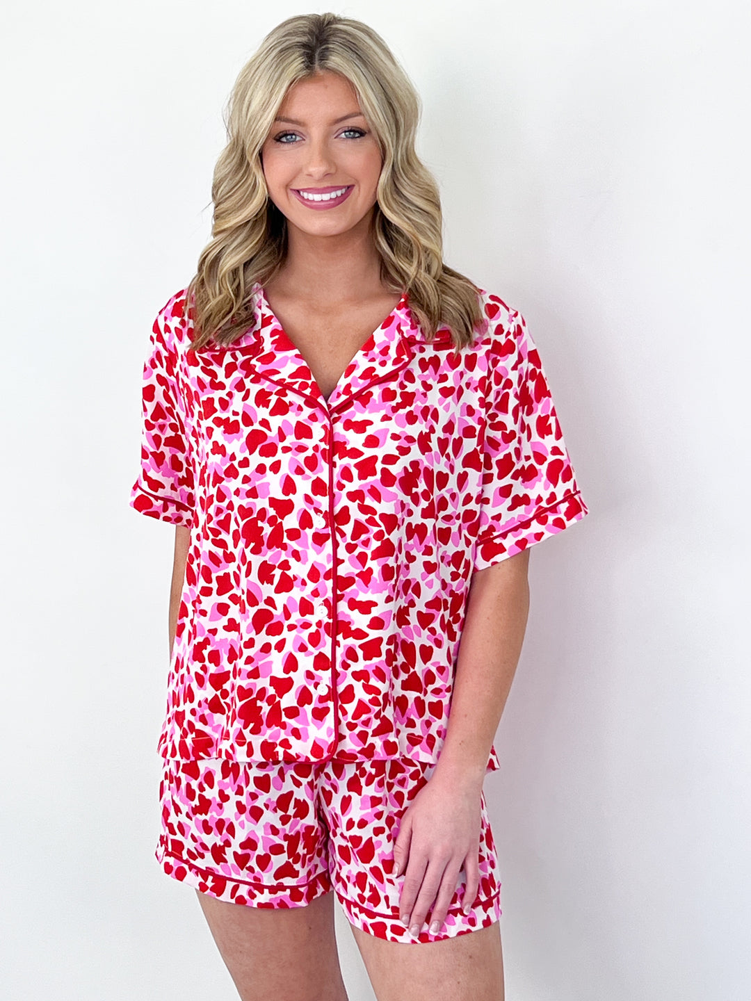 Vivian - Heart Print Pajama Set