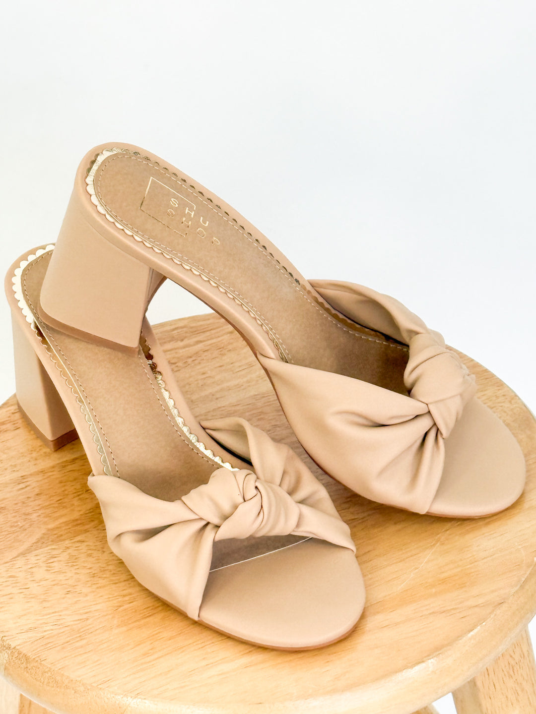 Emily - Nude Knotted Heels