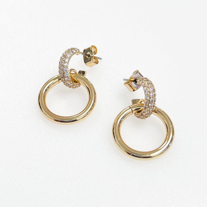 Leah - Gold Rhinestone Door Knocker Earrings