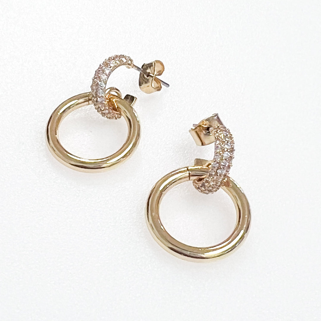 Leah - Gold Rhinestone Door Knocker Earrings