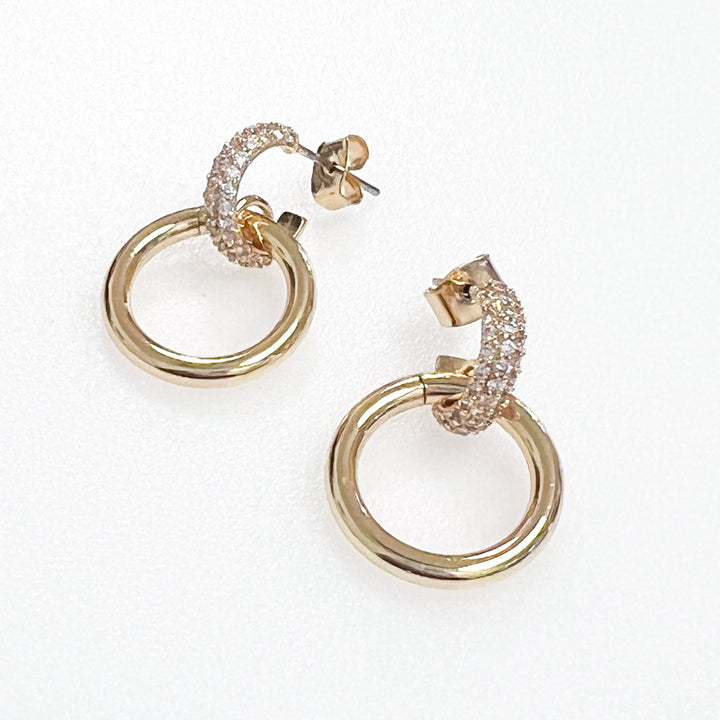 Leah - Gold Rhinestone Door Knocker Earrings