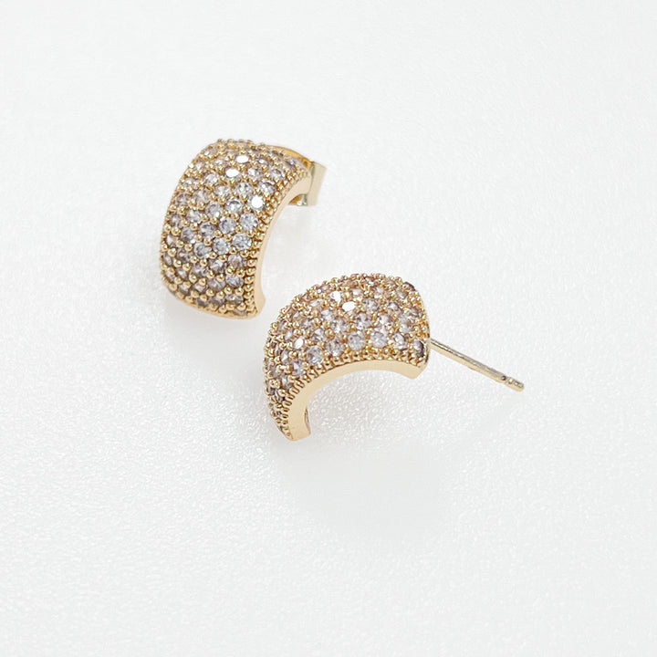 Stella - Gold Pavé Rhinestone Stud Earrings