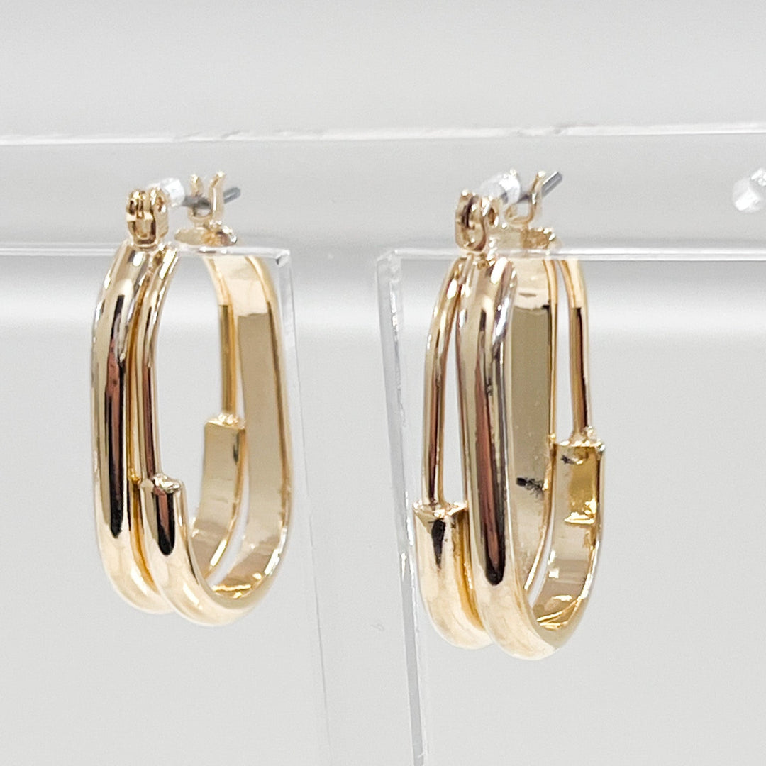 Hazel - Gold Double Oval Hoops