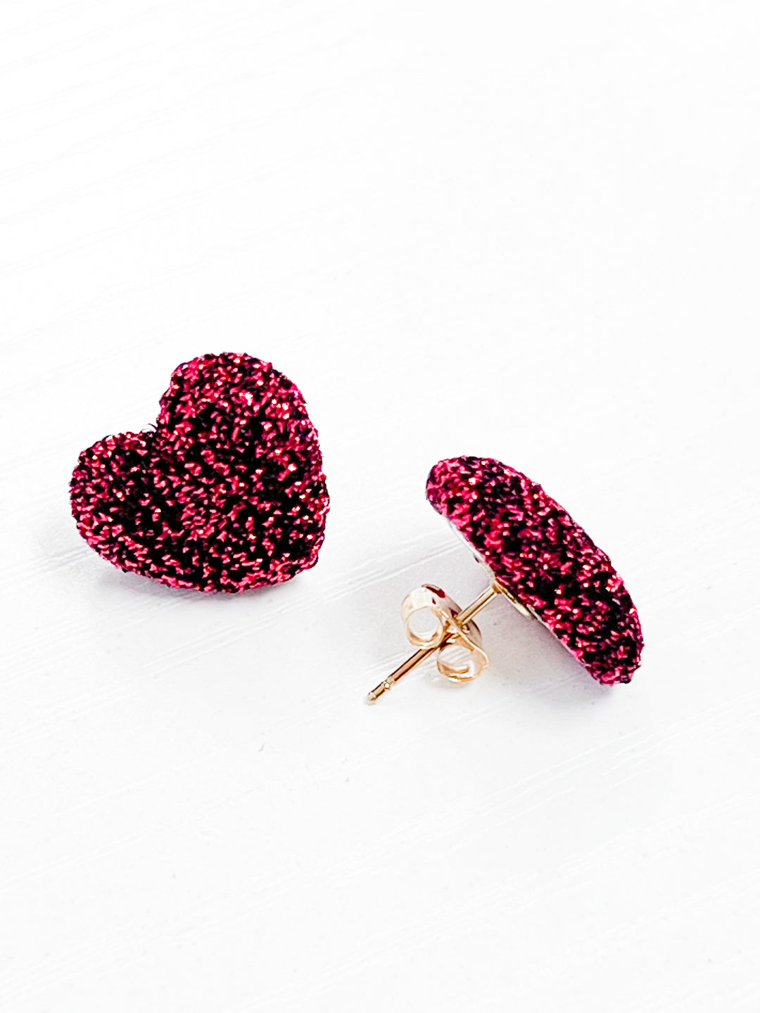 Claire - Red Heart Stud Earrings