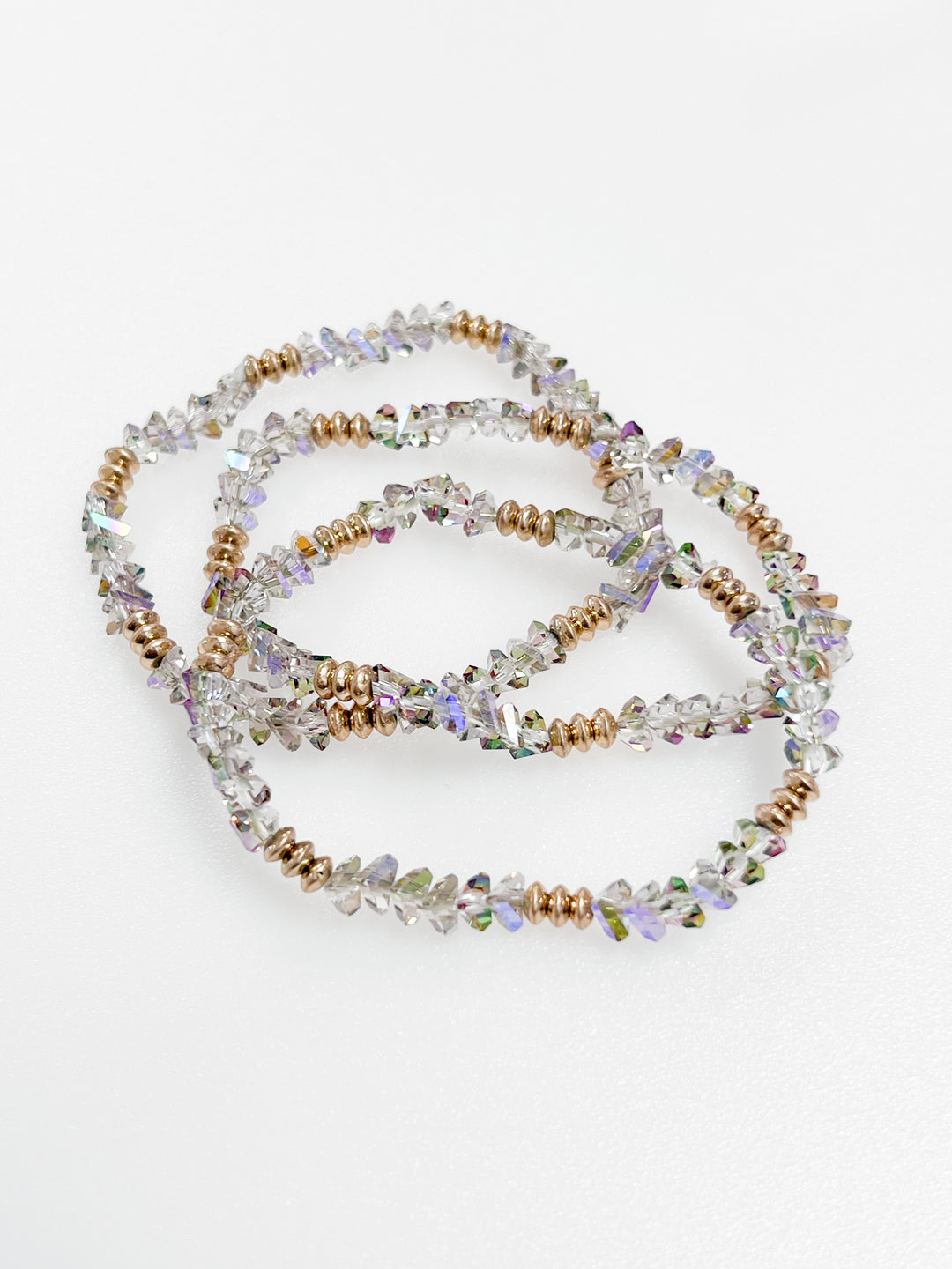 Torryn - Iridescent + Gold Beaded Bracelets (Set of 3)