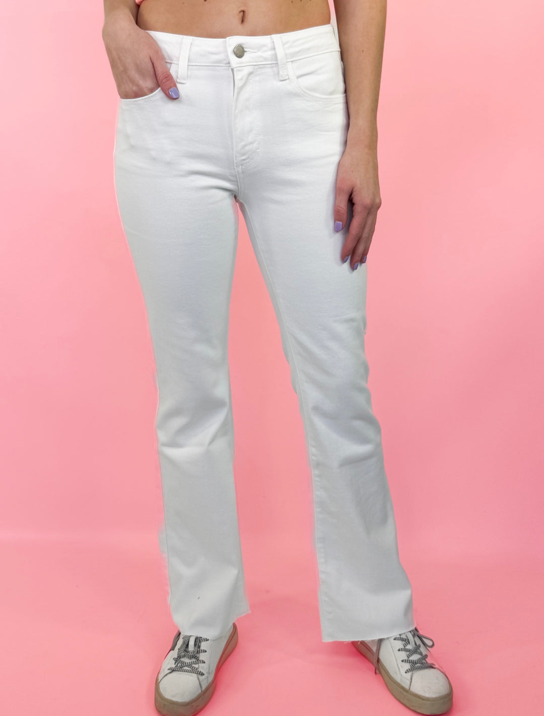 Nancy - White Flare Denim Jeans