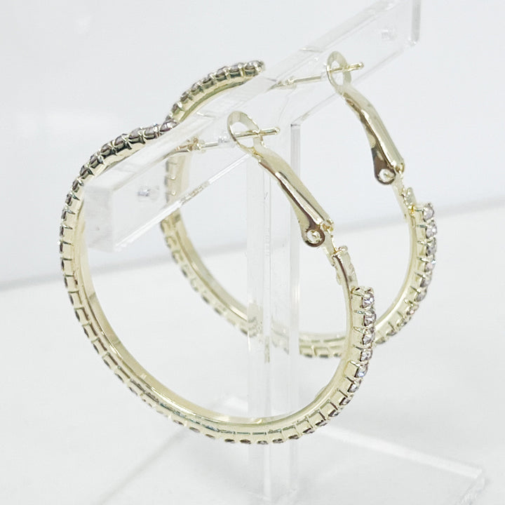 Catie - Gold Rhinestone Hoop Earrings
