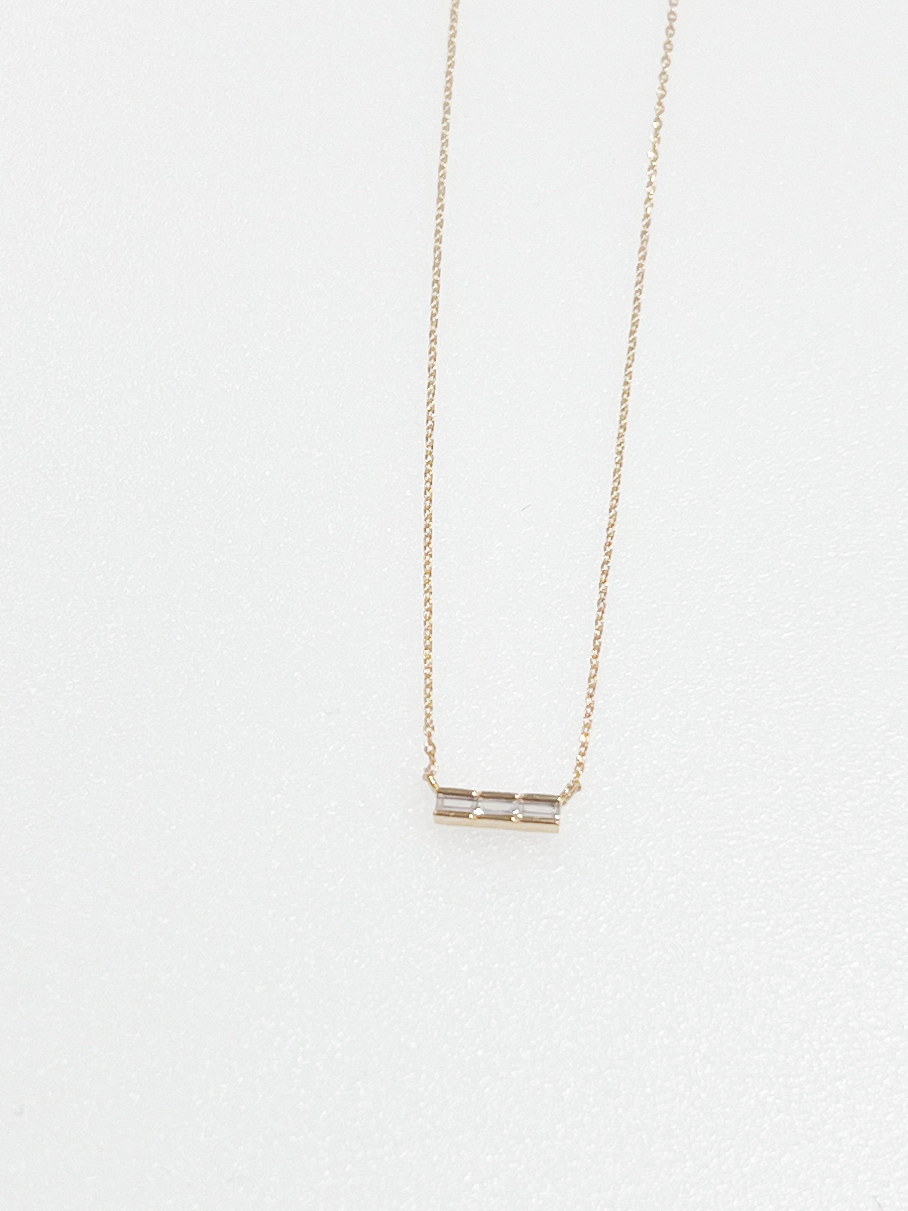 Bonnie - Dainty Gold Baguette Rhinestone Necklace