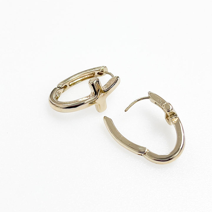 Sadie - Gold Cross Hoop Earrings