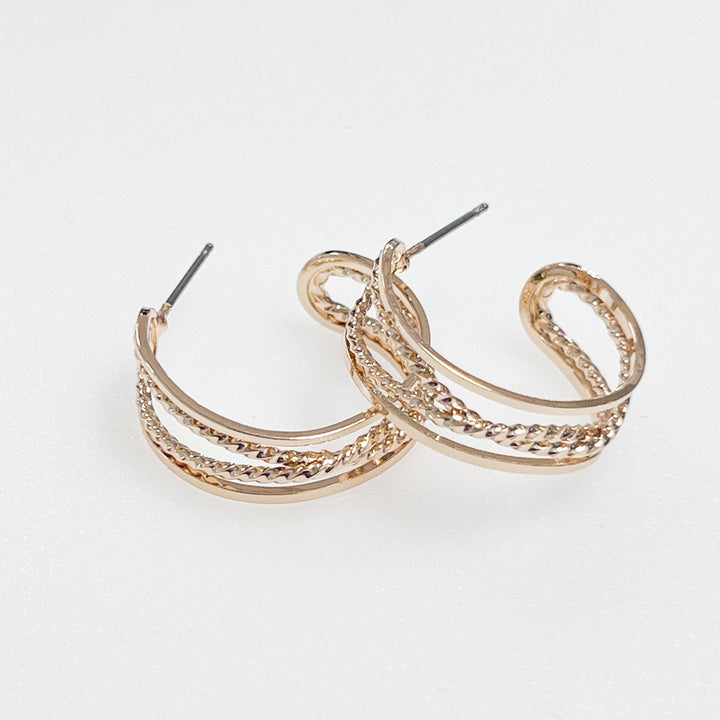 Josie - Twisted Gold Hoop Earrings