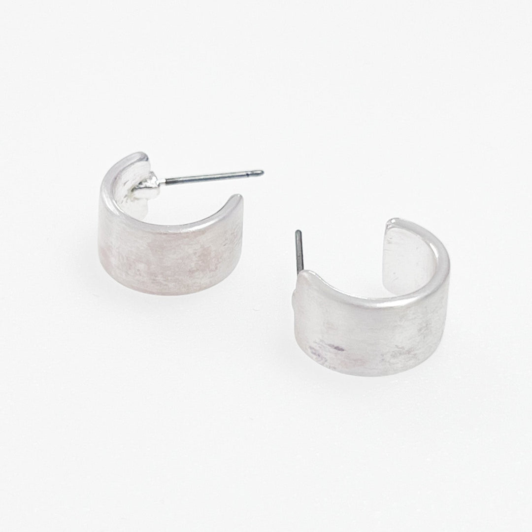 Eden - Brushed Silver Huggies