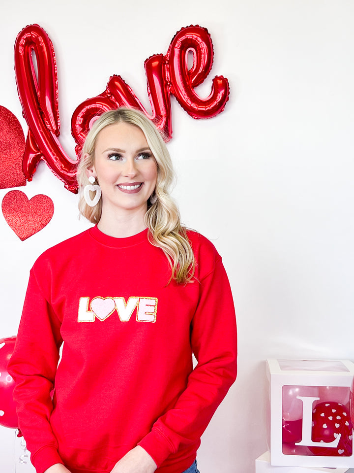 LOVE Chenille Patch Sweatshirt