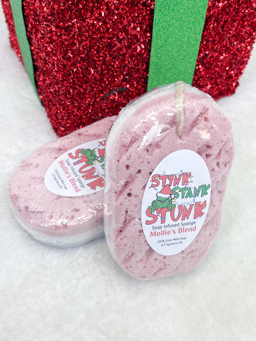 Mollie's Blend Goat Milk Soap Infused Sponge - Stink Stank Stunk