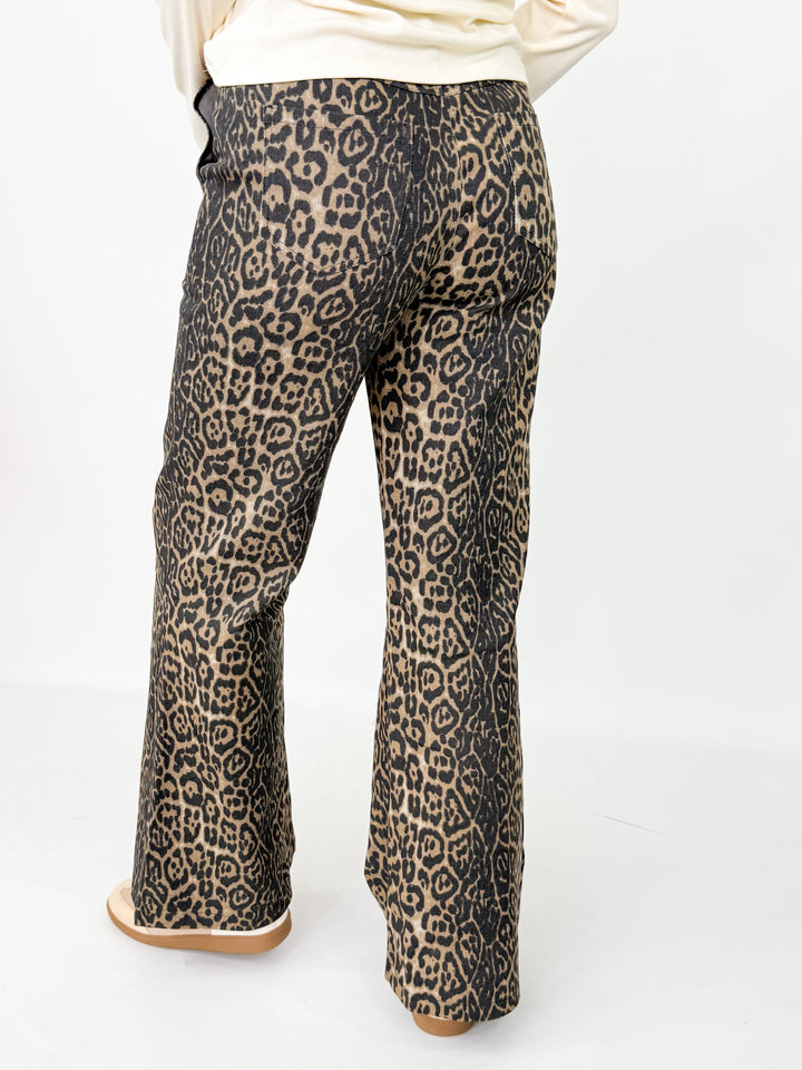 Roxi - Leopard Flare Jeans