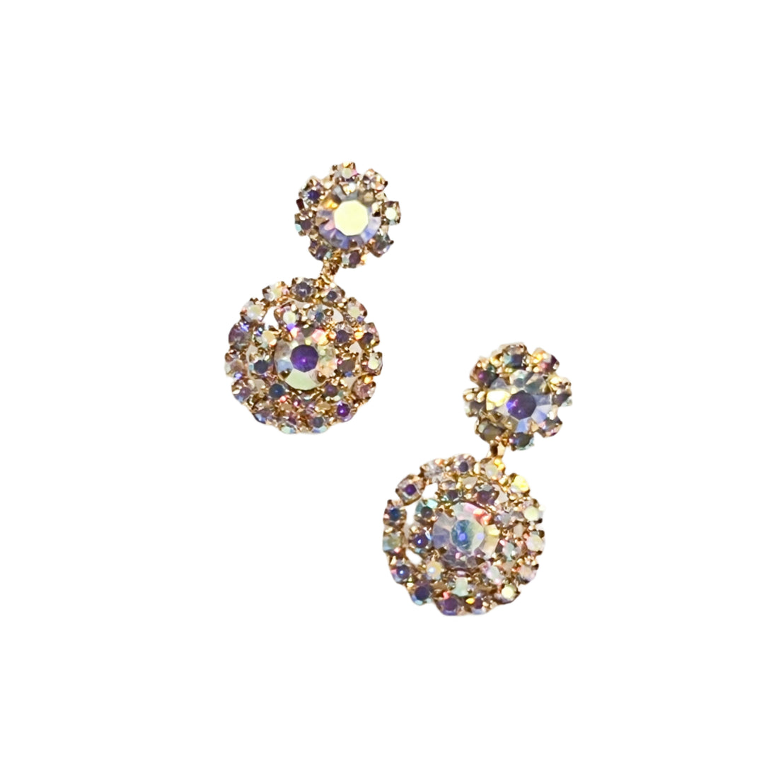 Taylor - AB Rhinestone Statement Earrings (Gold)